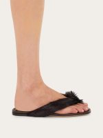 Ferragamo Thong sandal with fur detail - Image 4